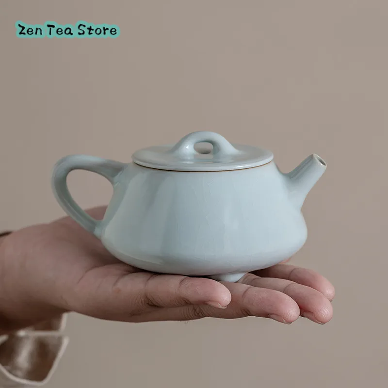 Ru Kiln Teapot Open Piece Can Be Raised Large Household Small Stone Ladle Pot Tea Making Pot Gift Box