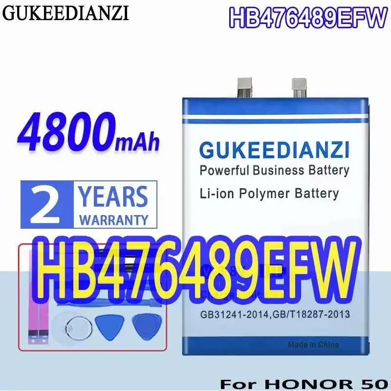 

Аккумулятор GUKEEDIANZI высокой емкости HB476489EFW 4800 мАч для huawei HONOR 50 для HONOR50 мобильный телефон