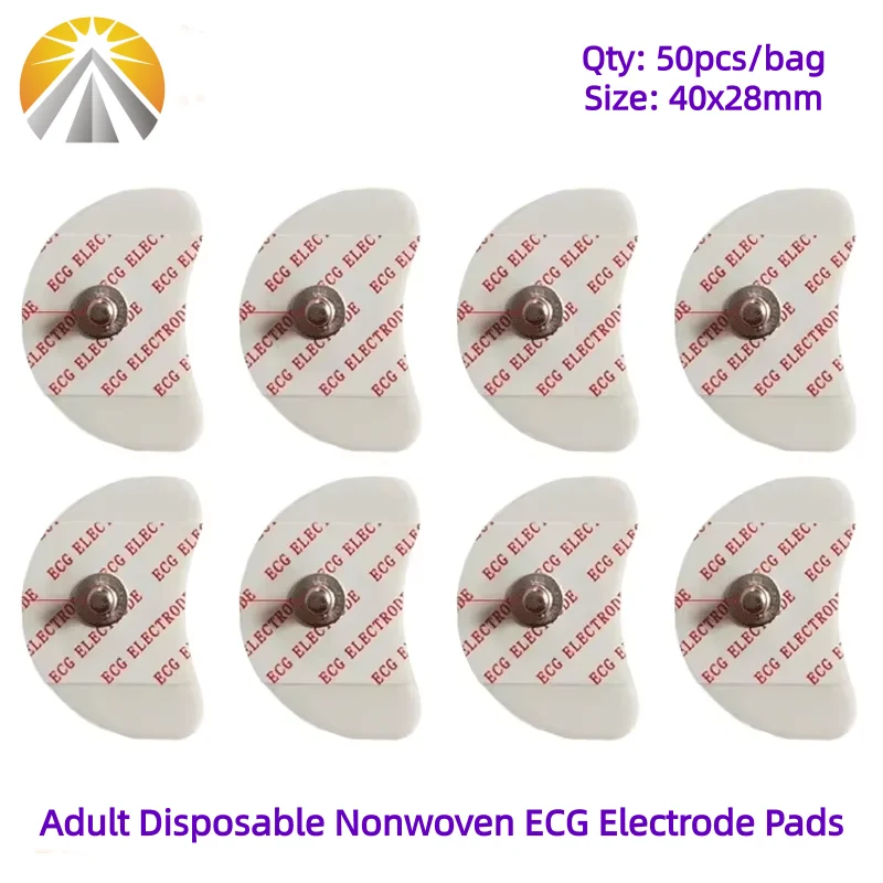 50 PCS Each Bag 2840 MM White Foam Disposable ECG Electrode Pads Medical Patch ECG EKG Accessories for Pediatric Patient Size