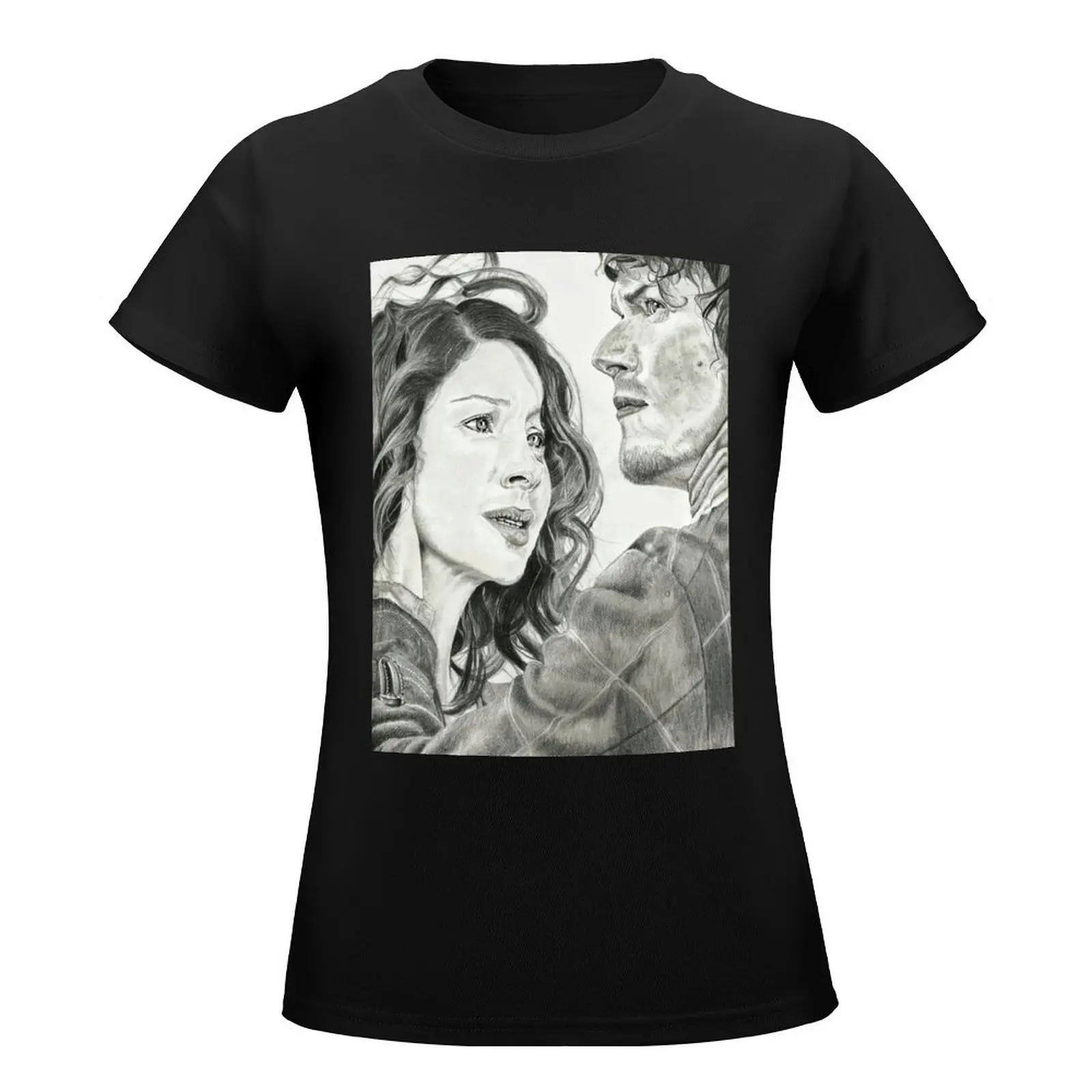 Jamie & Claire Fraser - Outlander - Dragonfly In Amber T-Shirt female lady clothes tees Women's tops