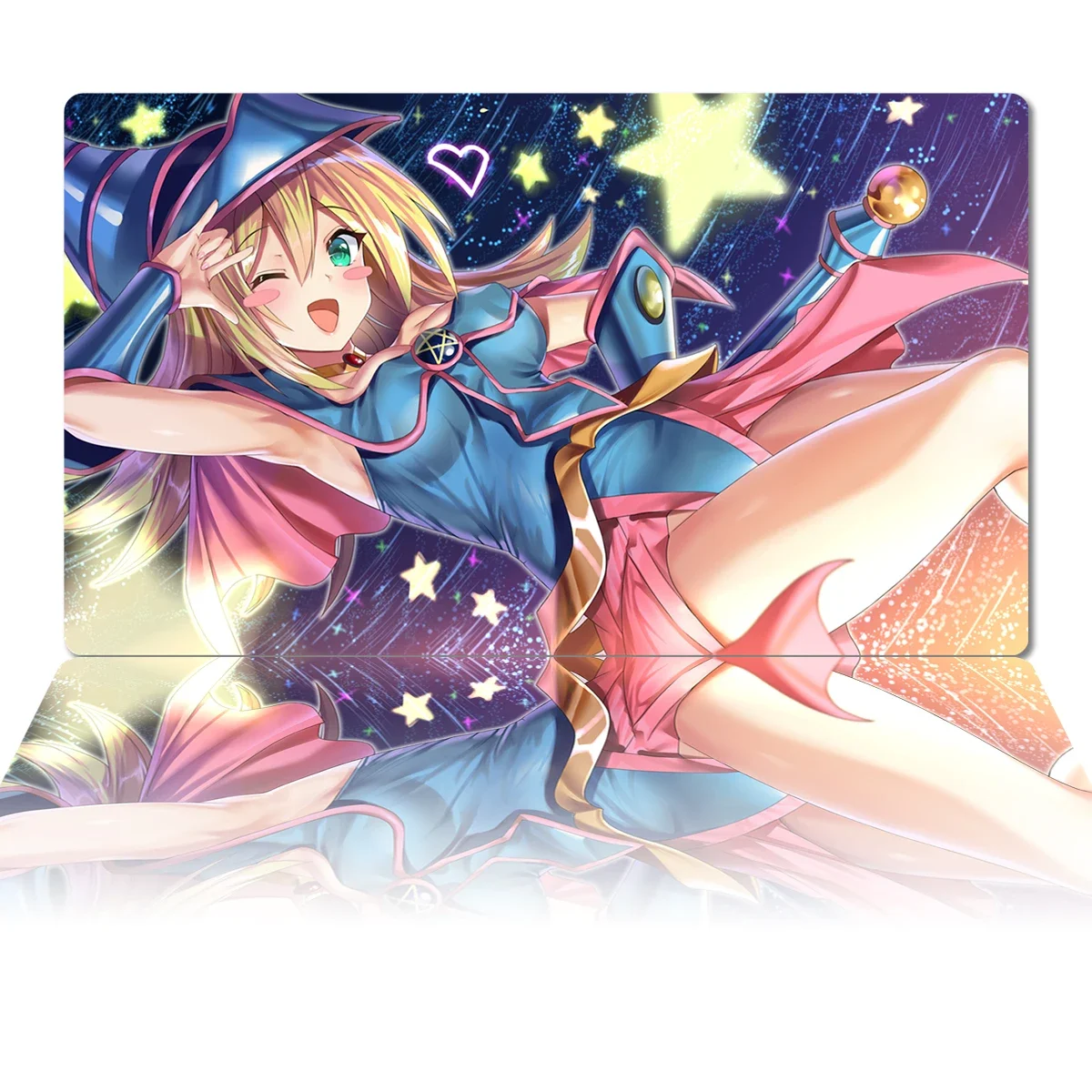 YuGiOh Playmat Dark Magician Girl Play Mat TCG CCG Trading Card Game Mat Anime Mouse Pad Rubber Desk Mat Zones Free Bag 60x35cm