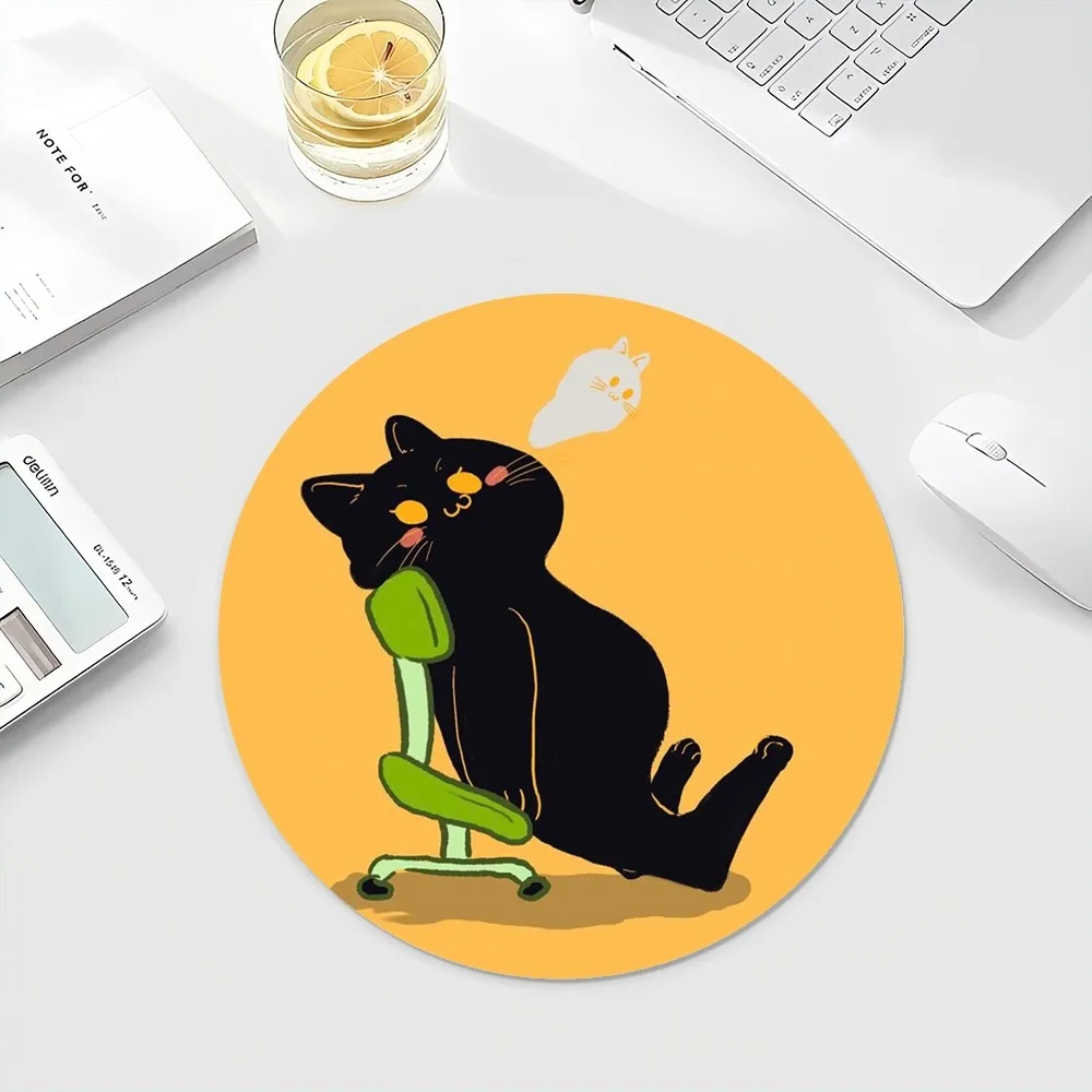 Cat Mousepad INS matras Keyboard bulat pasang alas meja kabinet siswa alas cangkir alas mouse Desktop Dekor rumah