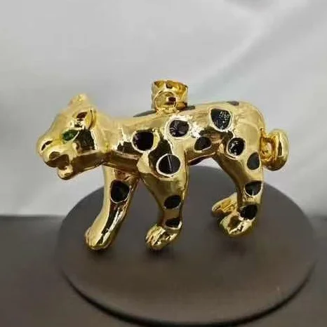 Fancy Textured Mighty Leopard Animal Shape Huge Light Weight Jewelry Set Trendy Fabulous Collar Huge Pedants Jewellery For Party
