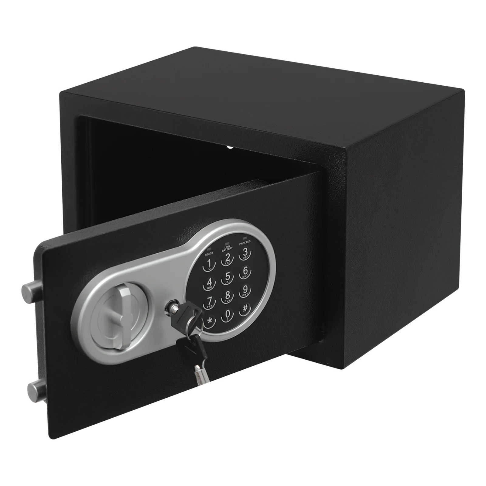 Cassetta di sicurezza in acciaio per deposito di sicurezza 31X20X20 cm Cassetta di sicurezza con serratura digitale con chiavi 3-8 cifre password 2 * Cassetta di chiavi