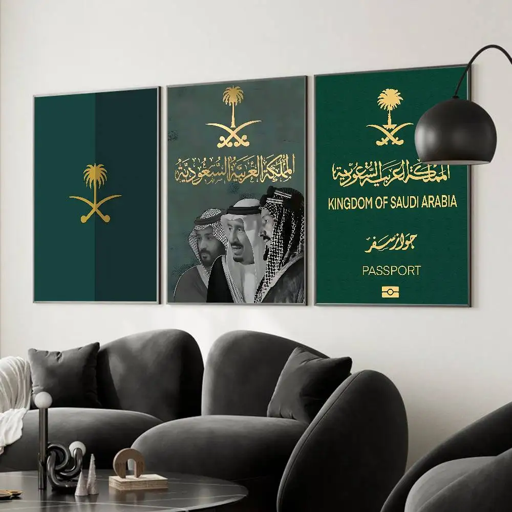 Kingdom Of Saudi Arabia Flag Poster Sticky Posters Waterproof Paper Sticker Coffee House Bar Home Decor