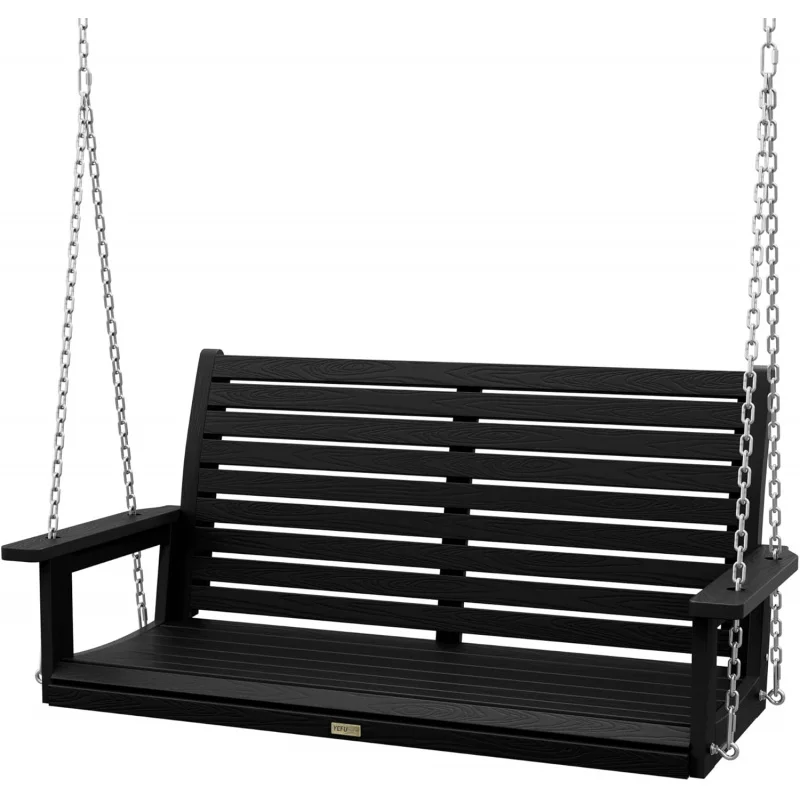 

2026 New：Hanging Porch Swing Outdoor: 2-Patio Swing-All Weather Swings Chair with Hanging Chains-Look Like Real