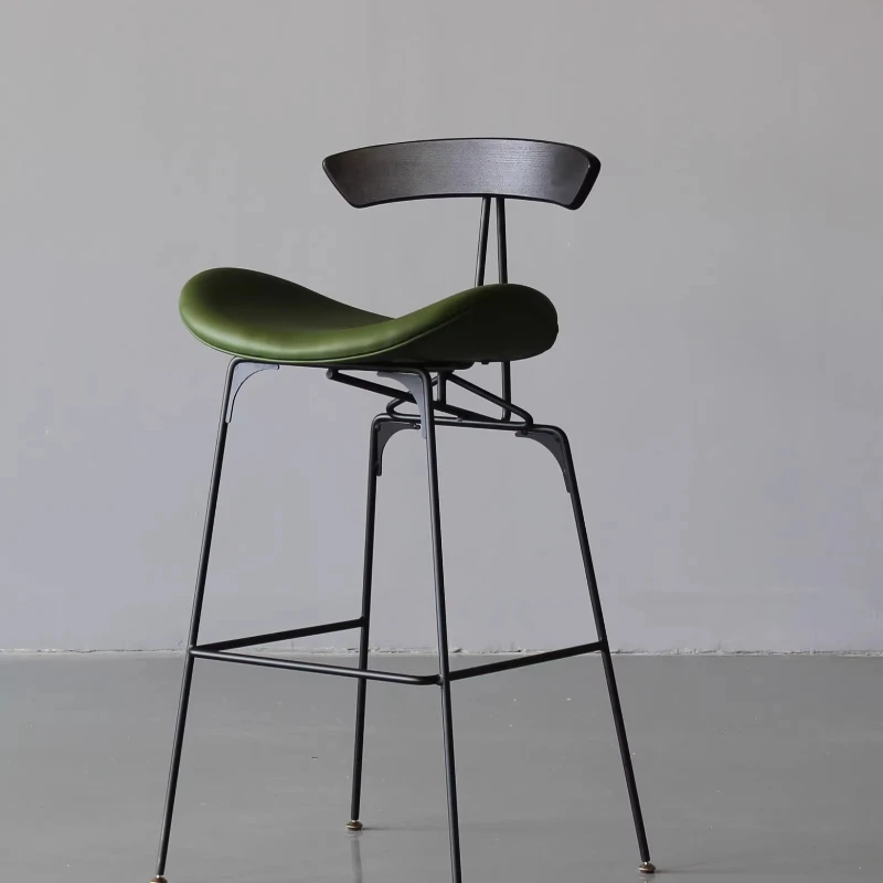

Wrought iron bar chair light luxury Nordic industrial style ant bar modern simple bar stool backrest home high foot