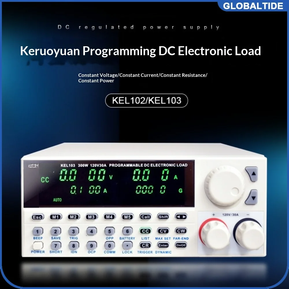 Carga Electrónica Programable DC KEL103 KEL102 150W/300W Ajustable 120V 30A con Control Digital, Probador RS-232 y Conexión USB