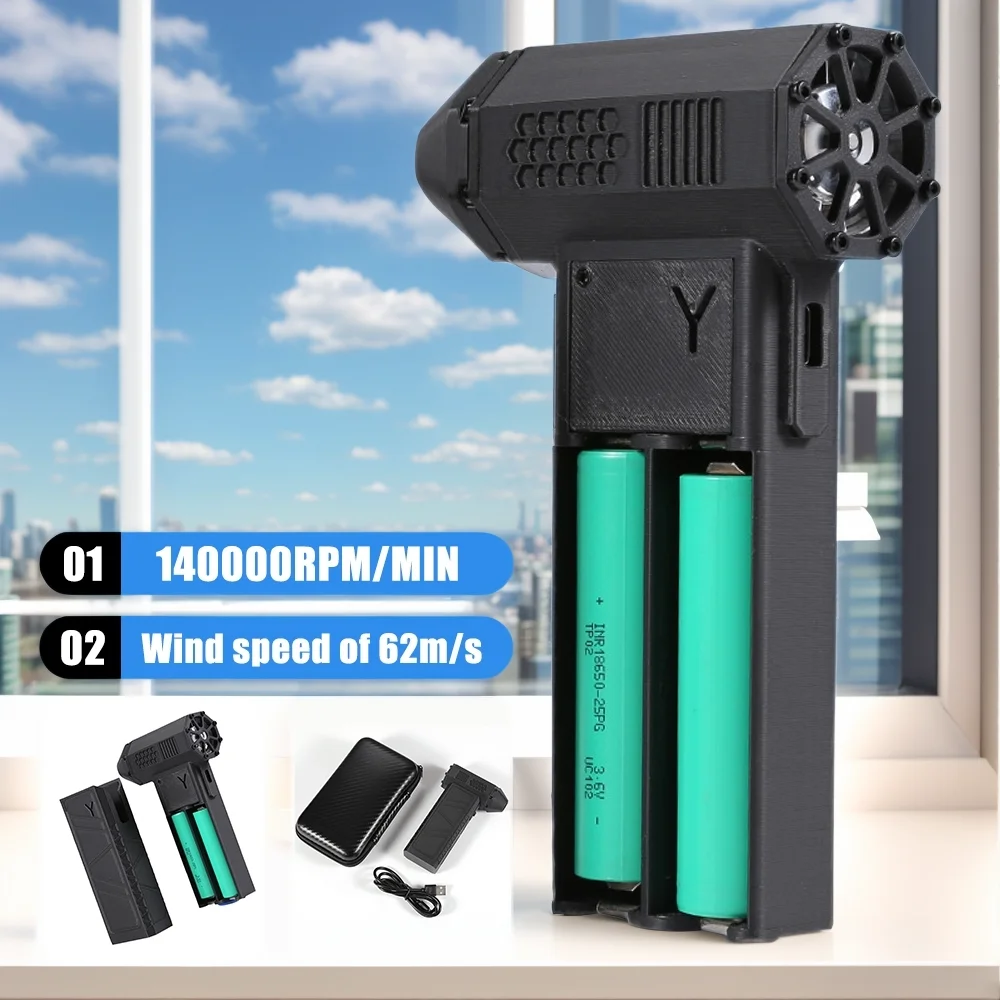 

140000RPM Reverse Charging Function Dust Car Dryer 180W Violent Blower 8000mAh Battery Type-C Fast Charging Electric Air Duster