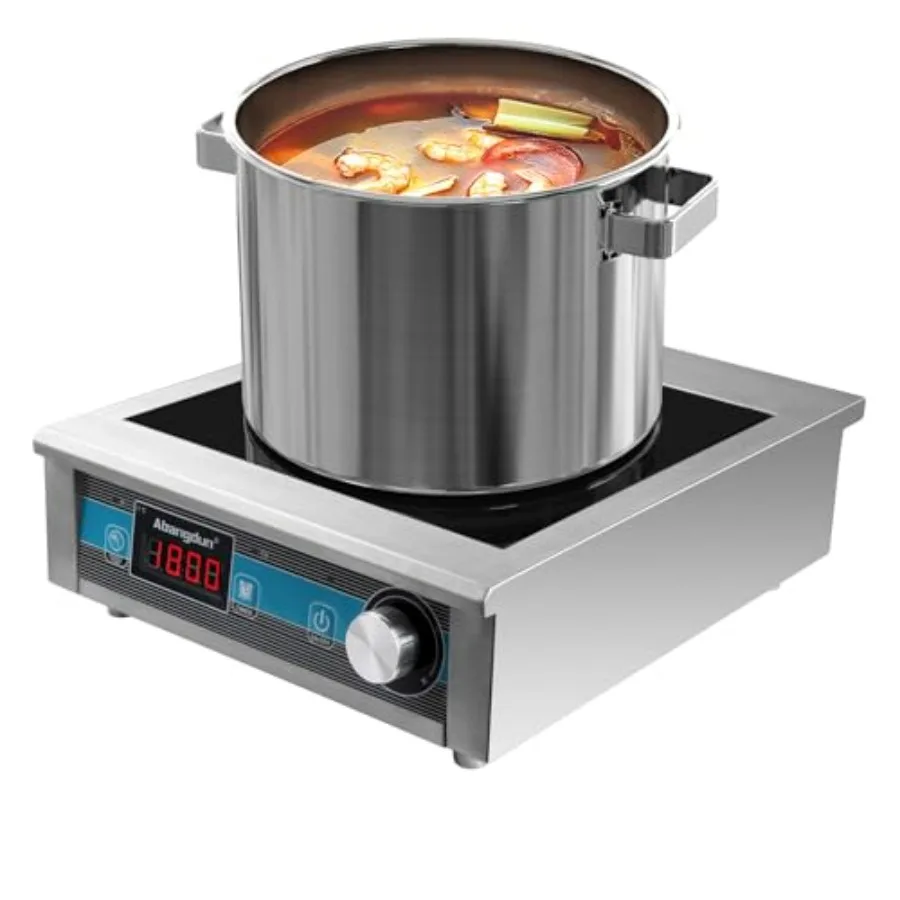 

Коммерческая индукционная плита 1800 Вт, 9-дюймовая нагревательная спираль, черная, из нержавеющей стали, высокоэффективная, быстрый нагрев, для ресторанов