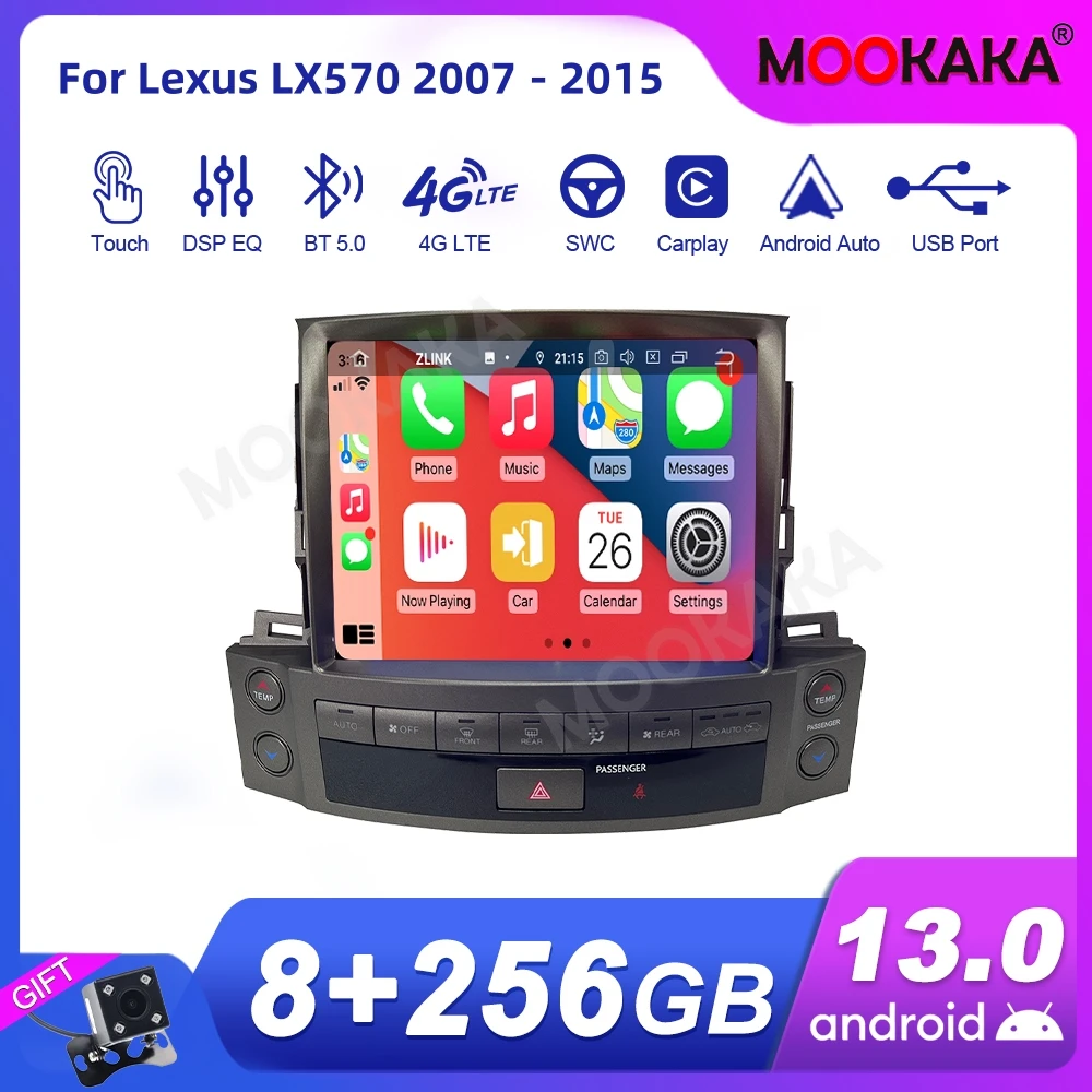 For Lexus LX570 2007－2015 Android Car Radio 2Din Stereo Receiver Autoradio Multimedia Player GPS Navi Head Unit Screen