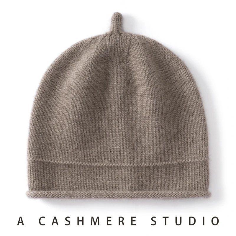 Kids 100% Cashmere Knit Pointed Beanie Hat Boy Cashmere Hat Girl Casual New Year Xmas Winter Warm Children Hair Bonnet  Warm