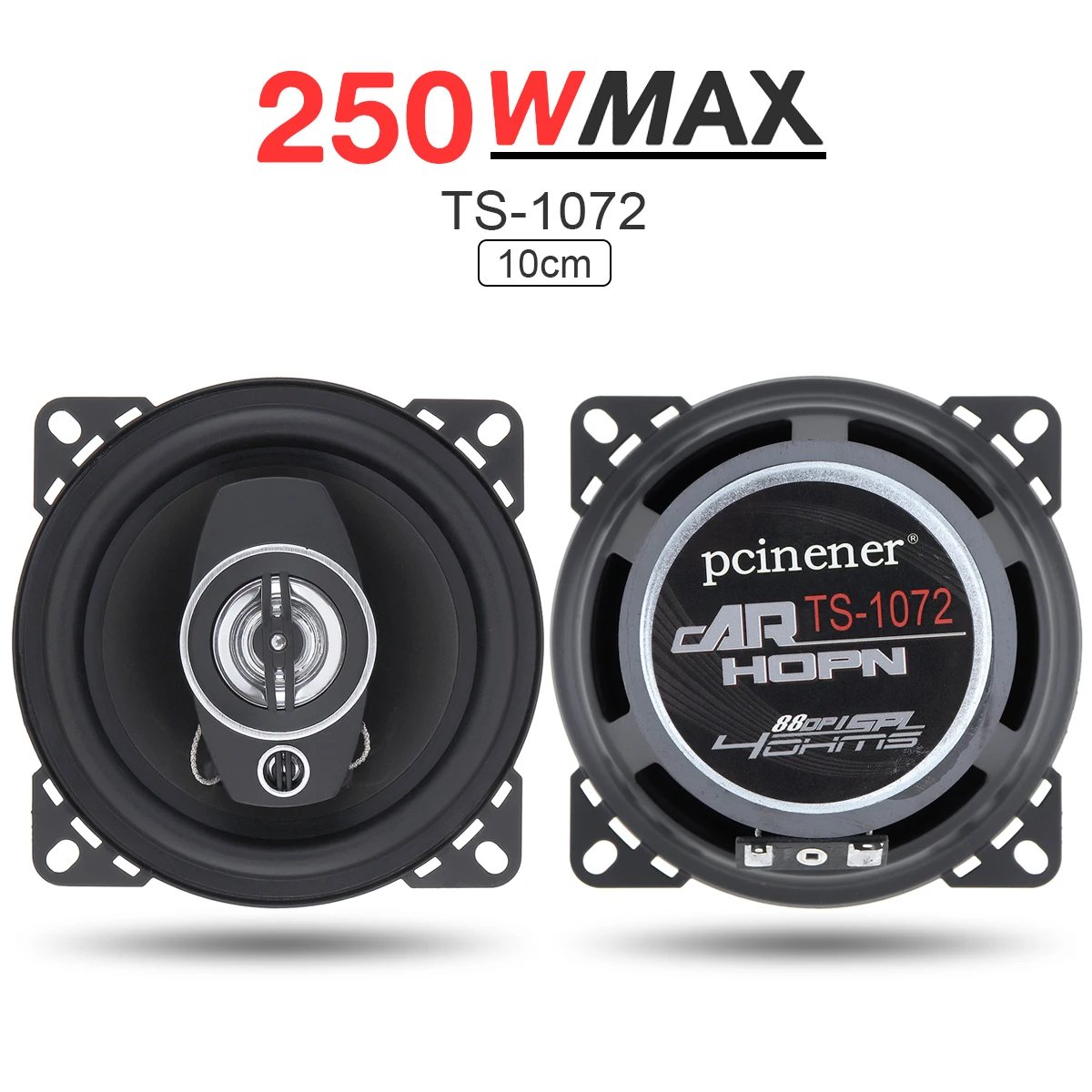 2 pcs 4 Inch 10cm 250W Car Coaxial  Auto Audio Music Stereo Full Range Frequency Hifi Speakers Non-destructive Installation