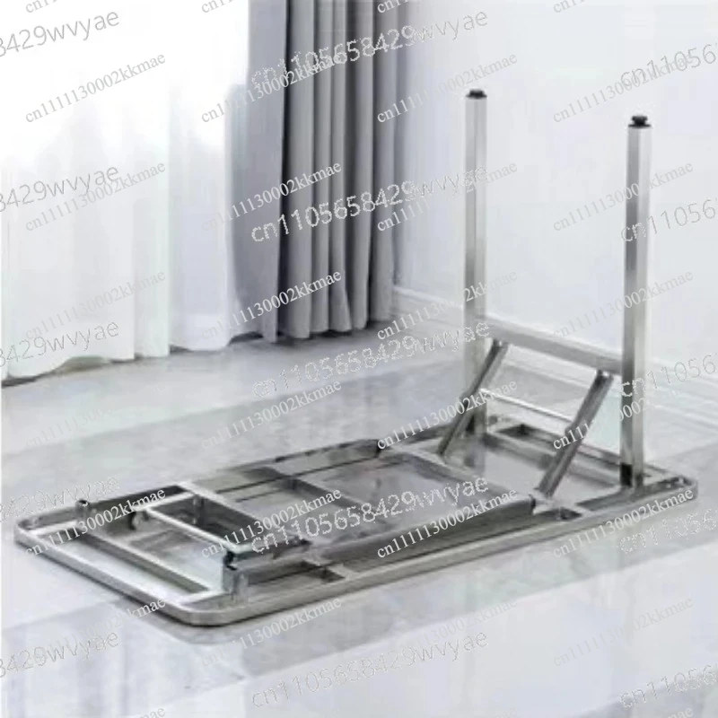 304 Steel Thickened Barbecue Square Table, No Need To Install Kitchen and Dining Area Stainless Steel Folding Table