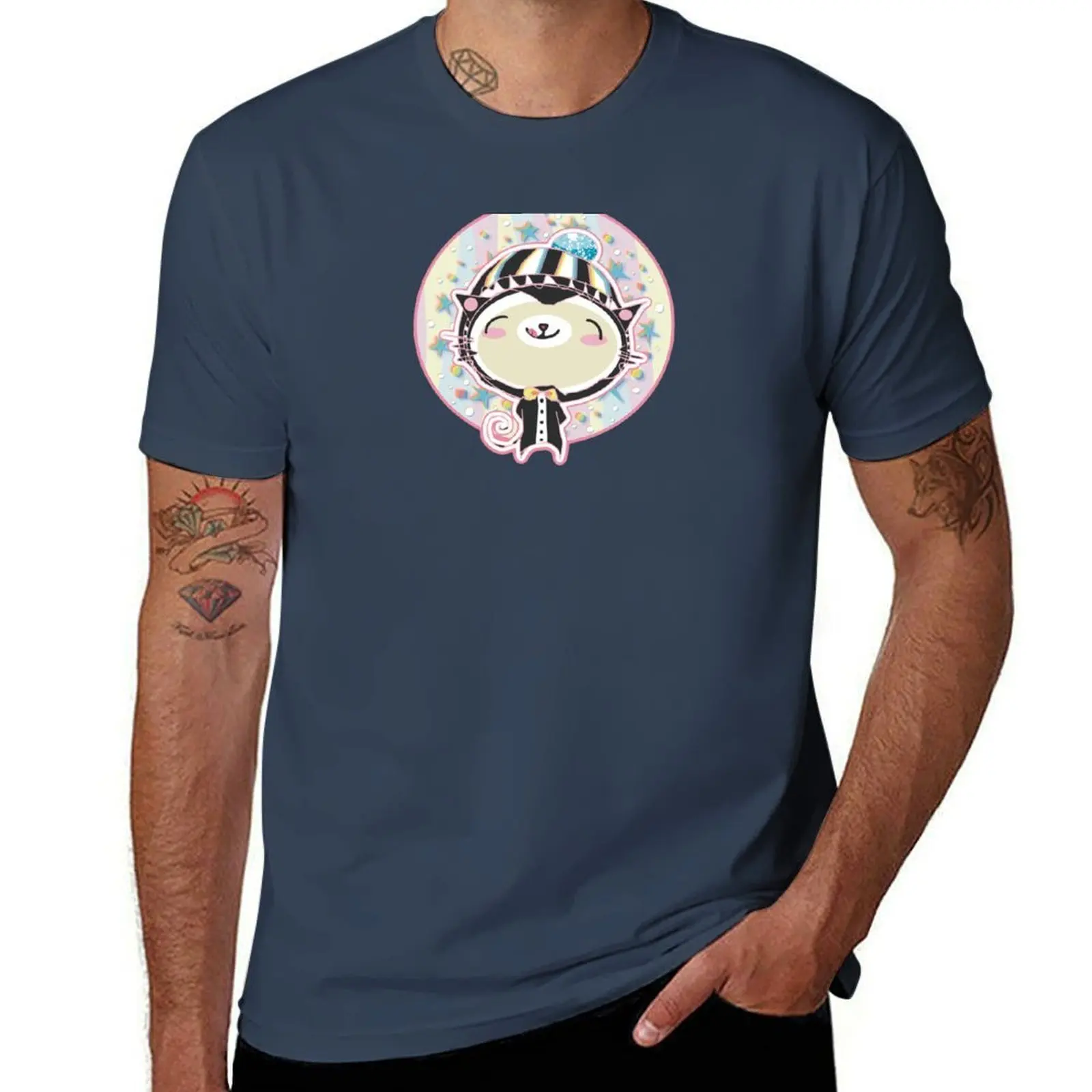

Cat in Candy Snow T-Shirt Lightweight Cooling Short Sleeve Tee