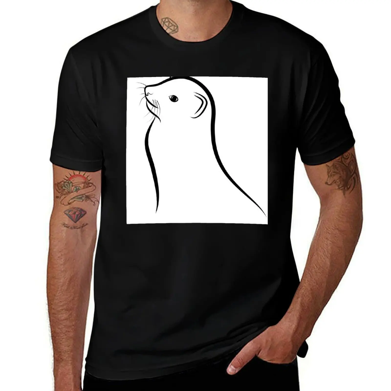 

graphic man T-Shirt ferret shirt t shirts Cute T-Shirt funny man tshirt t