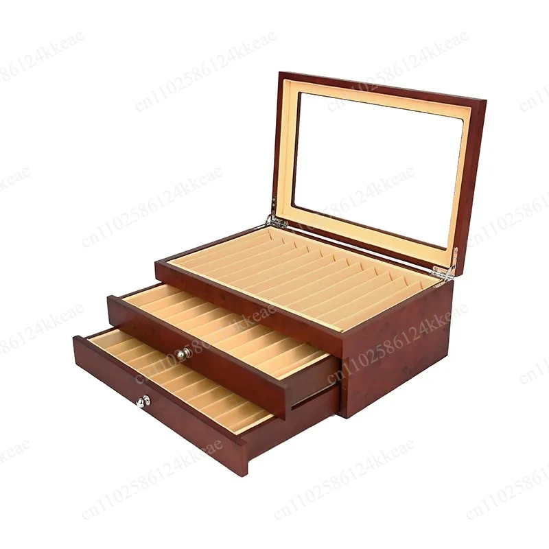 For Pen Wooden Packaging Box Wooden Drawer Gift Box Display Storage Box Large Capacity
