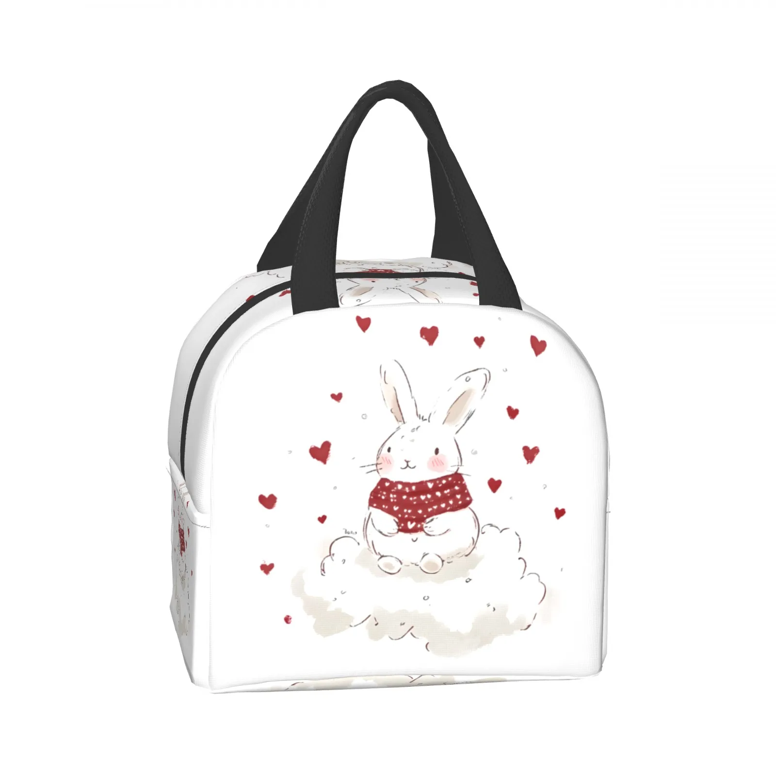 

Сумка для обеда с милым кроликом для женщин и мужчин, термоизолированные коробки для завтрака для взрослых, офиса, детей, сумка для ноутбука «Снова в школу»