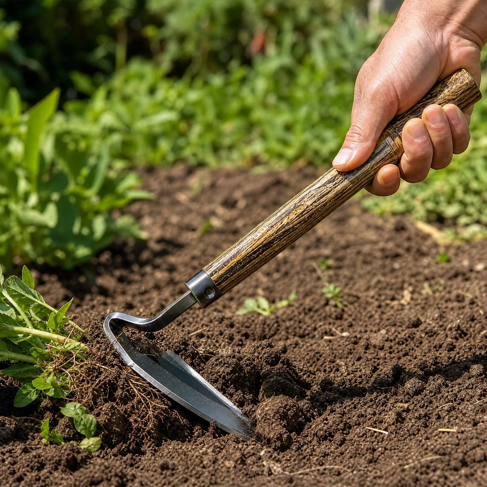 Hand Garden Hoe Lightweight Precision Weeder Sturdy for Raised Beds, Containers