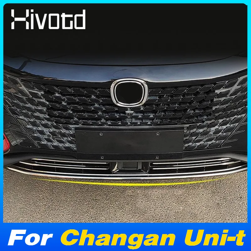 

Stainless Steel Car Front Lower Grill Cover Sticker Trims For Changan Uni-t 2024 Decorative Strips Exterior Product Accessories