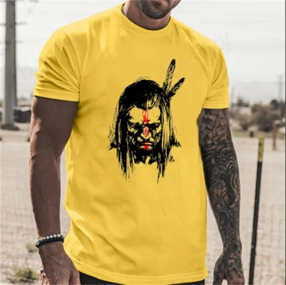 

Men's Head Printed Round Neck Sports and Leisure T-shirt