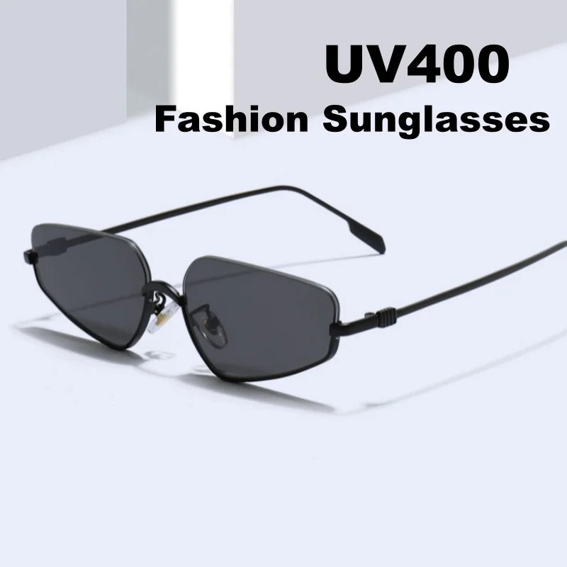 

Retro Punk Fashion Cat Eye Metal Sunglasses Irregular Small-Frame Unisex Outdoor UV400 Shades Eyewear Classic Driving Shades