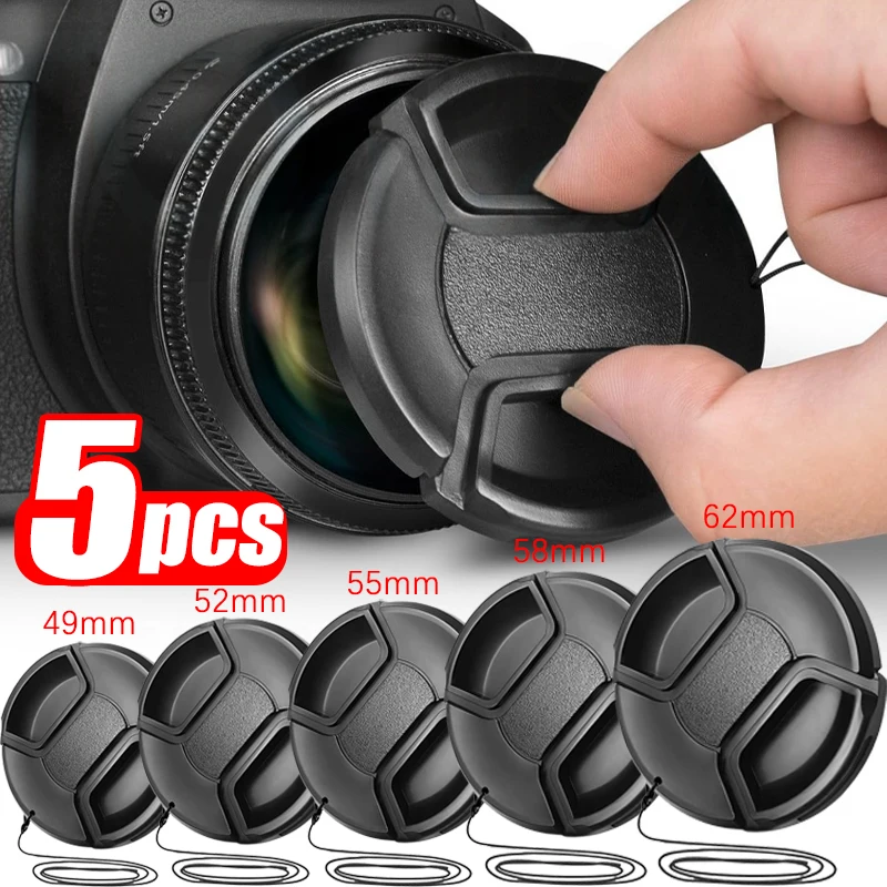 49 مللي متر 52 مللي متر 55 مللي متر 58 مللي متر 62 مللي متر مكافحة خسر غطاء عدسة الكاميرا لكانون نيكون سوني فوجي لوميكس DSLR غطاء لين مع حبل معلق