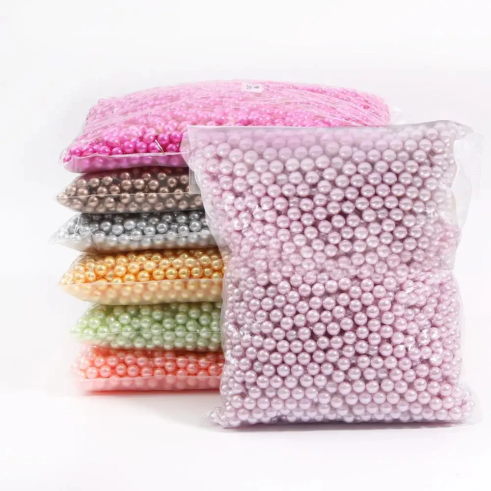 3/4/5/6/8MM Multicolors No Hole Acrylic Round Imitation Pearl Beads Loose Bead for Jewelry Making DIY Accessories