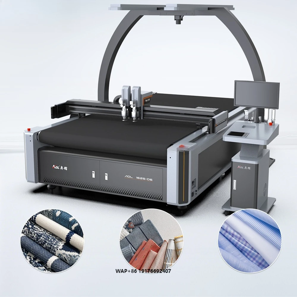 AOL Cnc Round Knife Cutting Machine for Carpet Textile Fabric Acrylic Fiber Industry