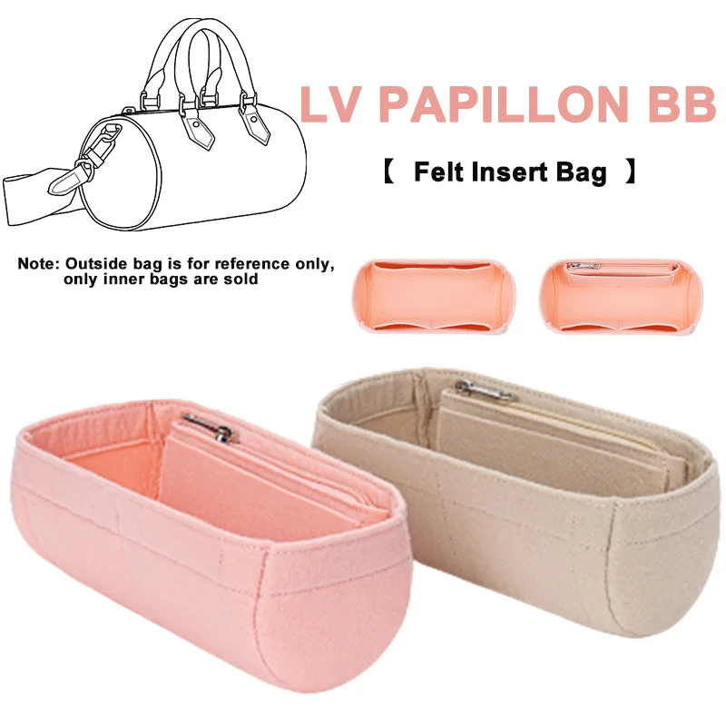 EverToner For PAPILLON BB Felt Purse Organizer Insert Bag Handbag Inner Pockets Storage Bag in Bag 1:1 Specially Design