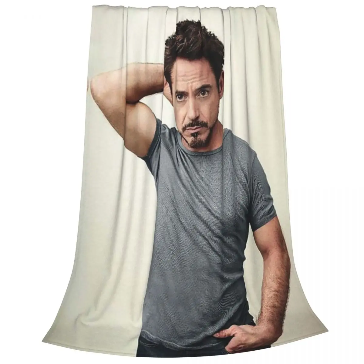 Robert Downey J Blanket Fleece Breathable Sofa Throw Blankets For Home Bedroom Office Throws Bedspread Quilt