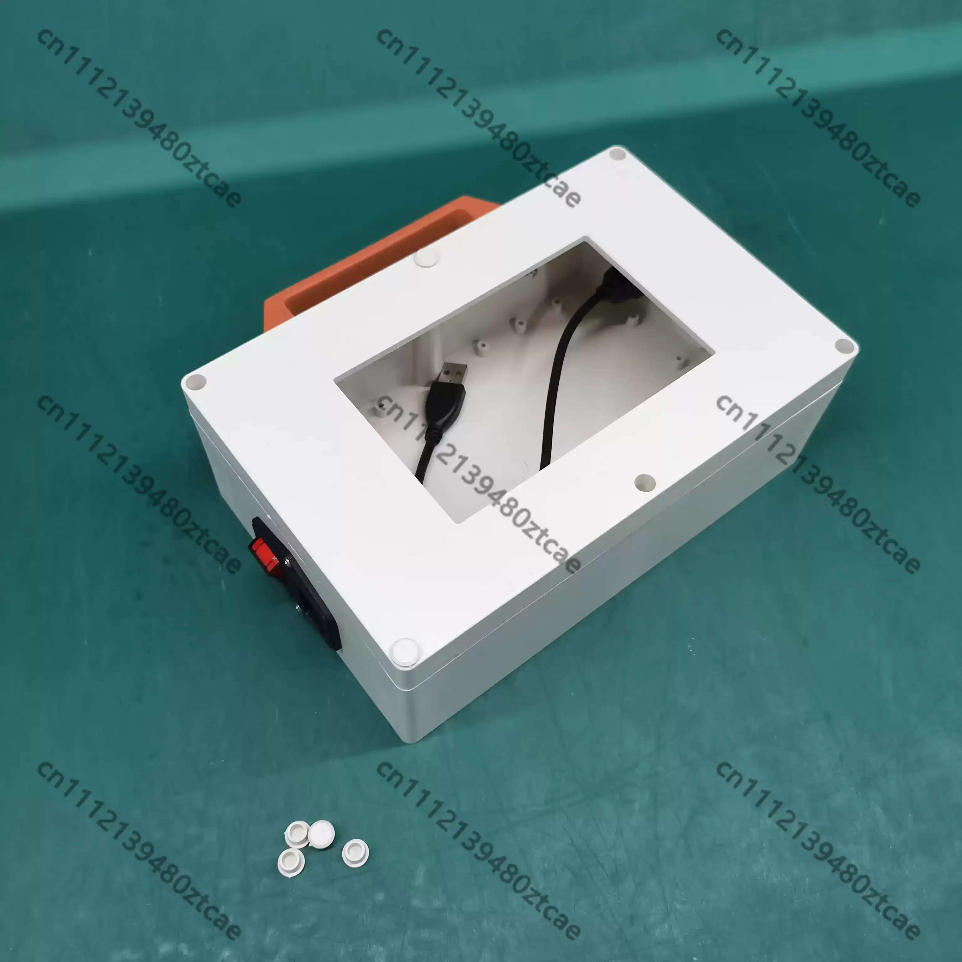 4.3 Inch PLC All-in-One Touch Screen Plastic Installation Box With AC Socket Outlet Hole & USB Extension Cable
