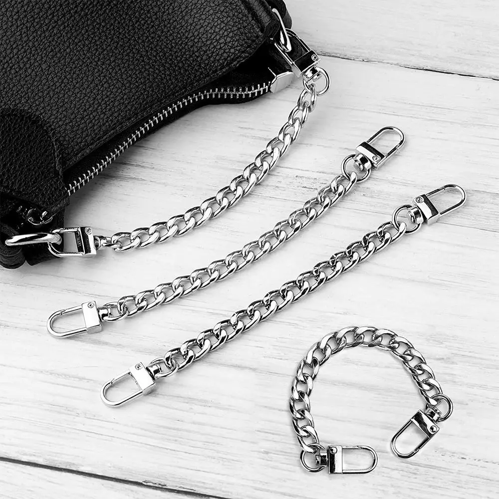 Mini Geldbörse Kette, DIY Metall flache Kette-für Umhängetasche Geldbörse Riemen Extender Handtasche Zubehör Dekoration, mit Metalls chnalle