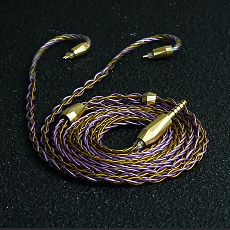 XINHS-S05 Gold e Silver Foil Wire, cabo de tecido misto, 8-Core