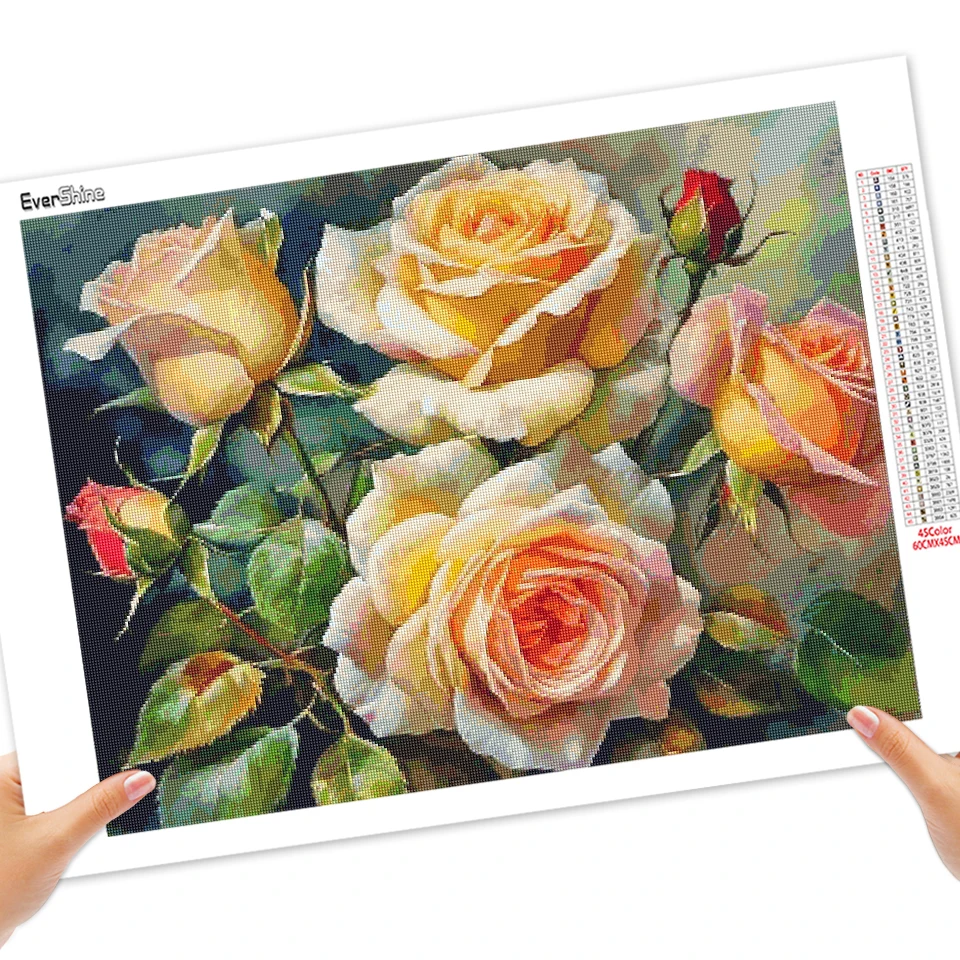 Evershine Diamond Painting Flower Cross Stitch Diamond Mosaic Rose New Arrival 5D Embroidery Art Decor For Home