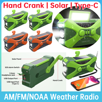 Dual Speaker Emergency Radio Solar Hand Crank AM/FM/NOAA Outdoor Radio 10000mAh Rechargeable Stereo Weather Radio Reading Lamp