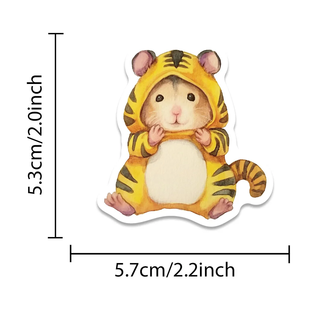 55PCS Painted Hello Little Hamster Sticker Animals Graffiti Decals For Laptop Cup Skateboard Suitcase Guitar Waterproof Stickers