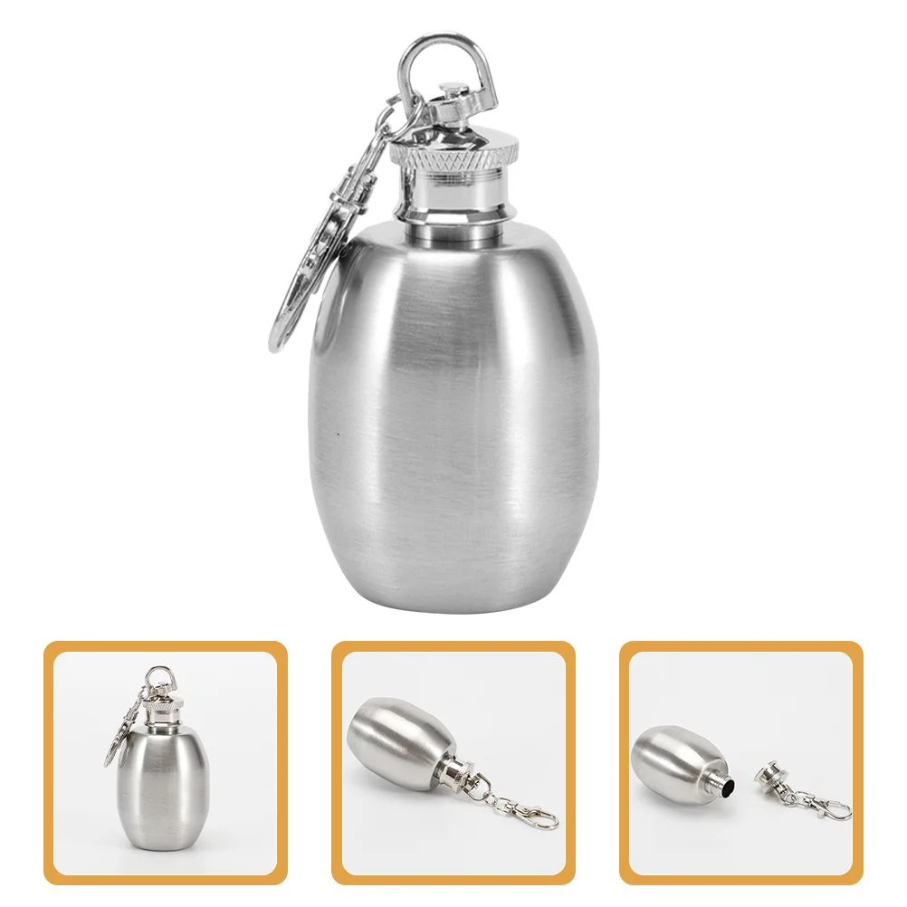 

Portable Keychain Flask Mini Liquor Bottle Stainless Steel Leak-Proof Wine Container For Camping Travel Men Women Pocket
