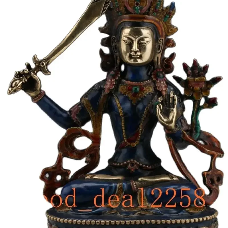 Tibet Cloisonne Tibetan Buddhist Statue - Manjusri Bodhisattva