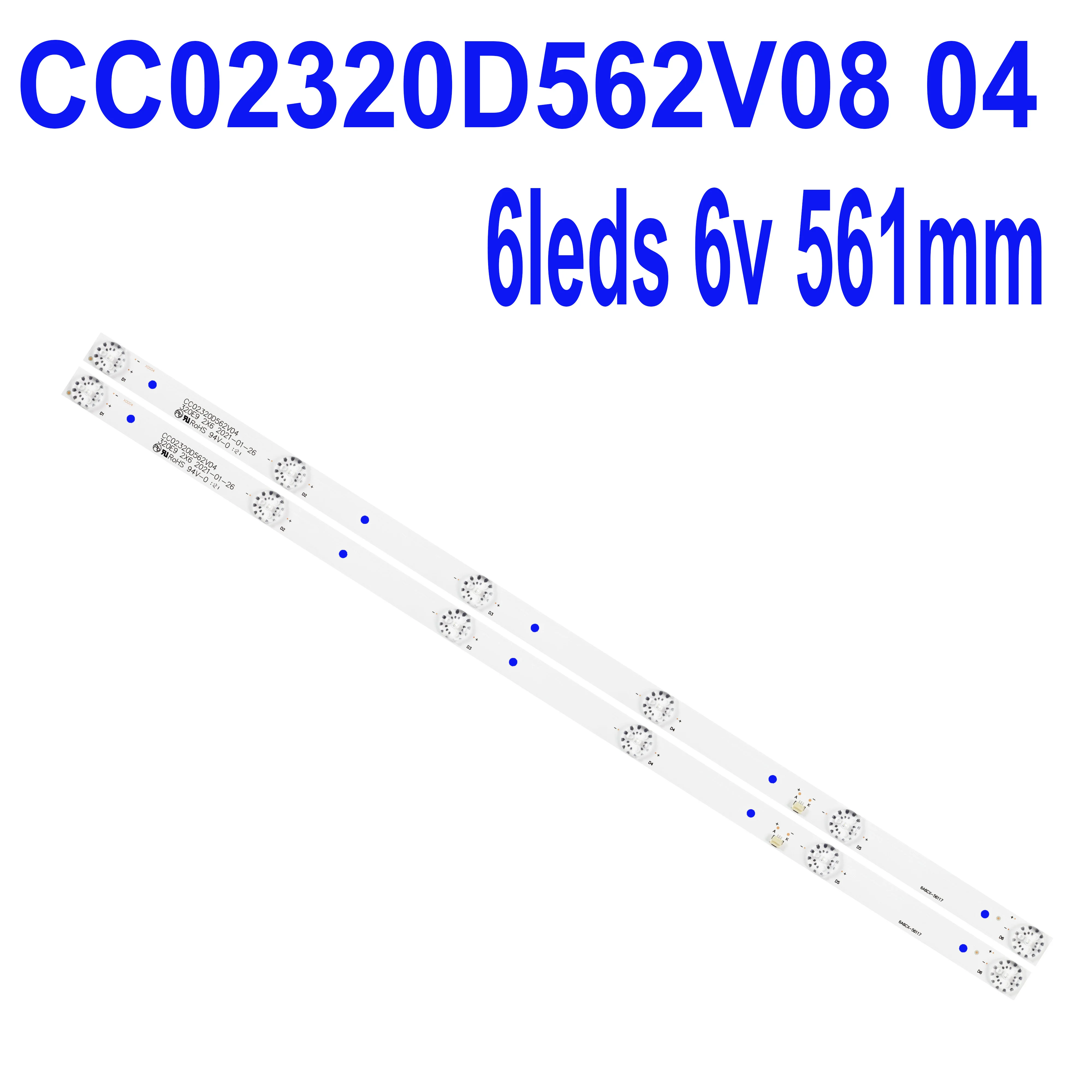 

Светодиодная лента подсветки (2 шт.) для NVT-32H103W 32HT101X 32LED02T2M SM315TWD602 32LED03T2M LE-8822A HV32MXC200X-B CC02320D562V08 04 32E9