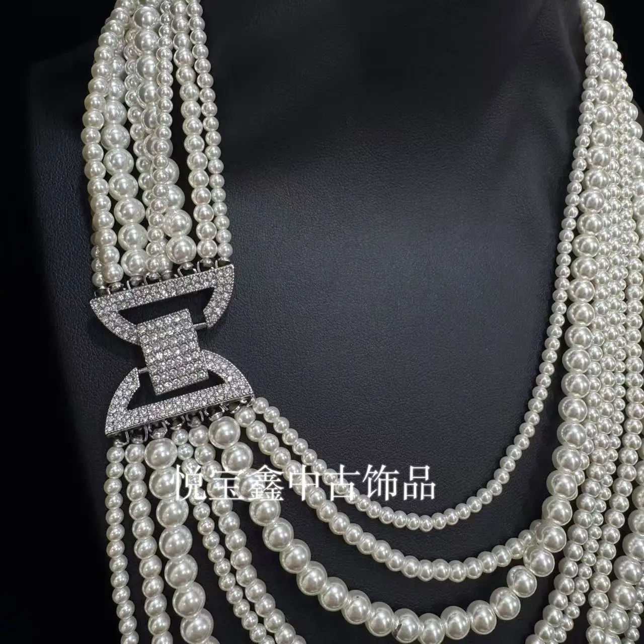 Long multi-layered pearl necklace Gypsophila stacked pendant chain accessories long statement necklace