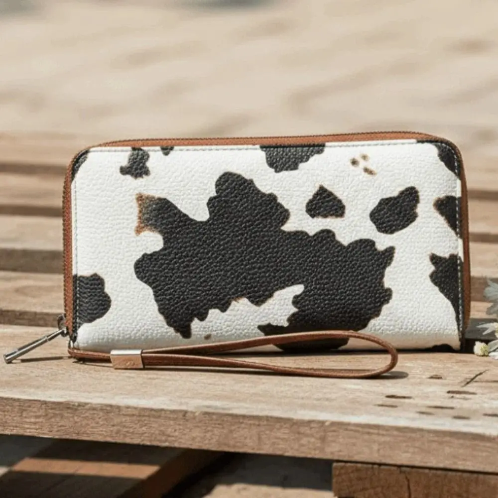

Versatile Portable Leopard Print Long Wallet PVC Solid Color Multiple Cards Purse Stripe Korean Style PU Handheld Bag Daily