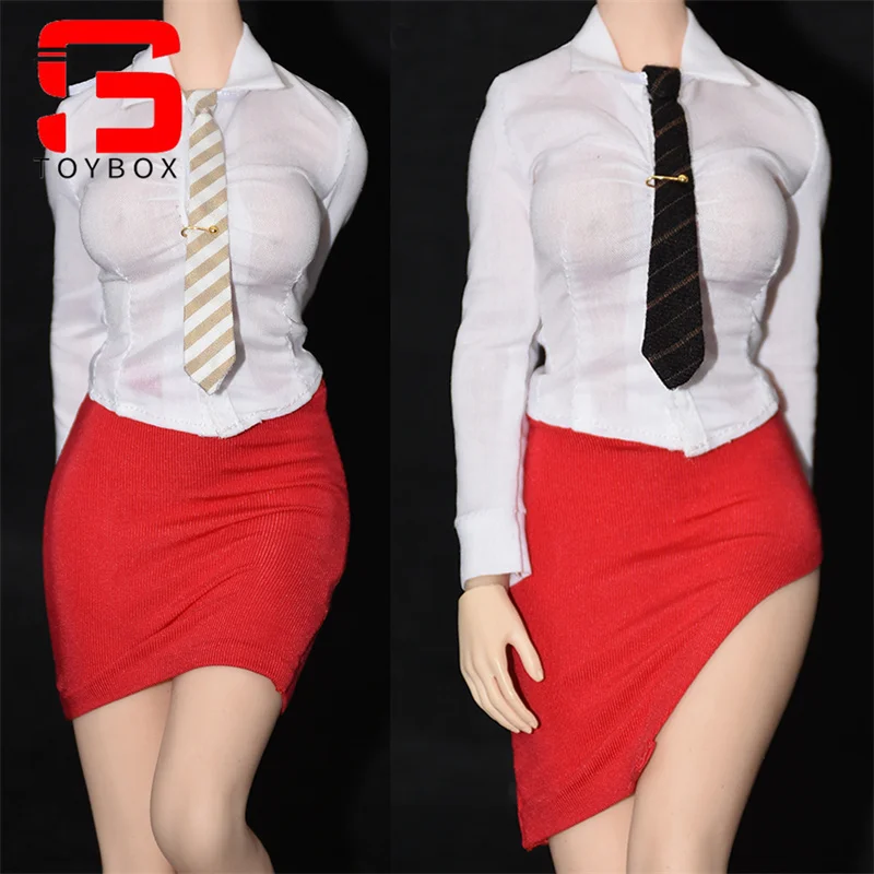 In Stock 1/6 Scale Office Lady White Shirt Working Skirt Clothes Model Fit 12 Inch TBL Female Soldier Action Figure Body Dolls