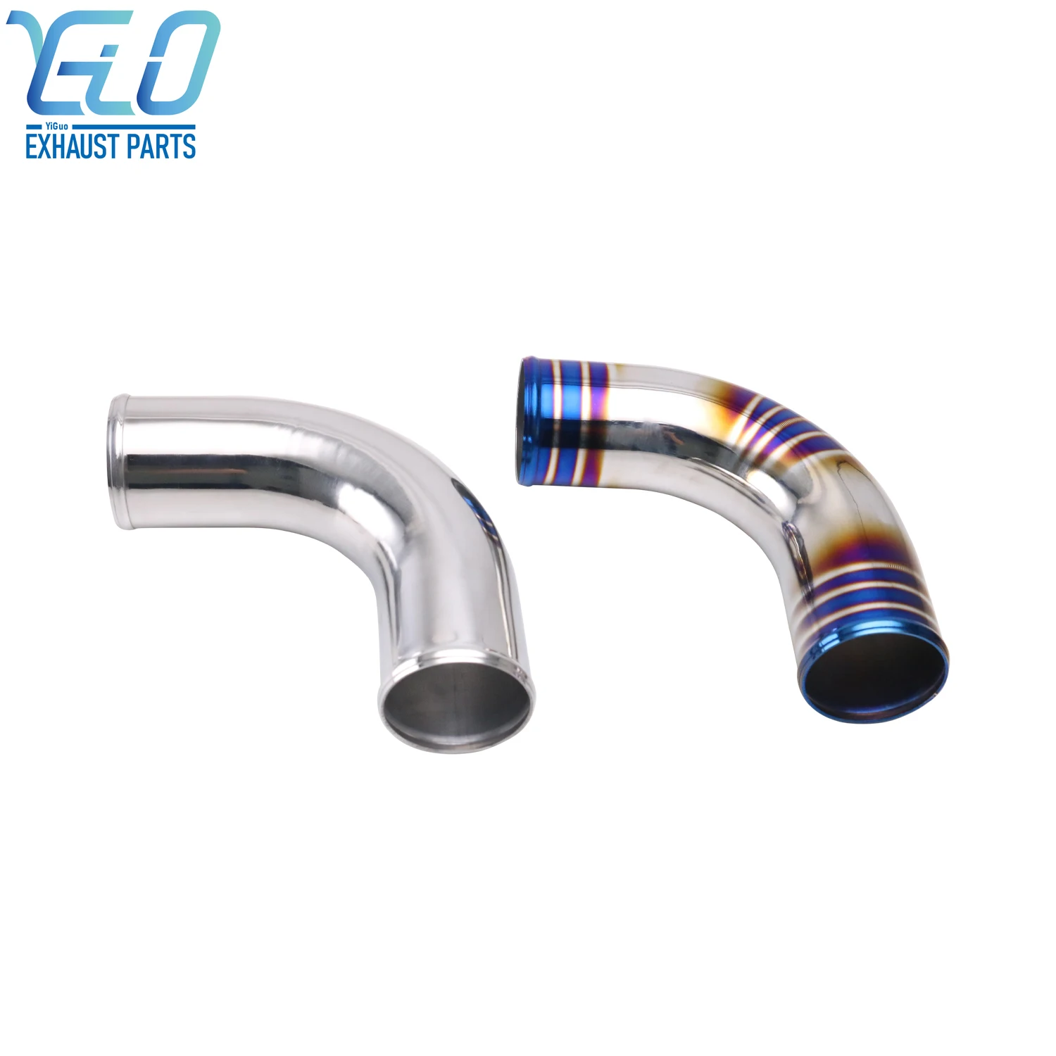 0/45/90 Degrees Car Aluminum Alloy Tube Intercooler Pipe Universal 63 76mm Air Intake Joiners Tubing 300mm Long