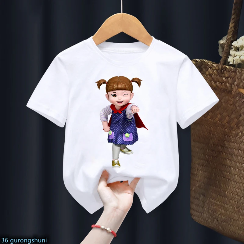 

newly Girls T-Shirt Funny Kongsuni And Friends Cartoon Print Girls Clothes Cute Trendy Kids T Shirt Baby Toddler Shirt wholesale