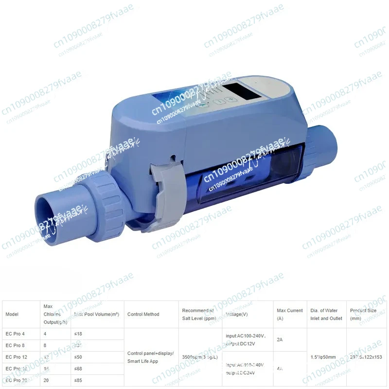 Smart Pool Salt Chlorinator with Mobile Phone APP Control, WiFi Salt Water Chlorine Generator for Swimming Pool Sanitizer System