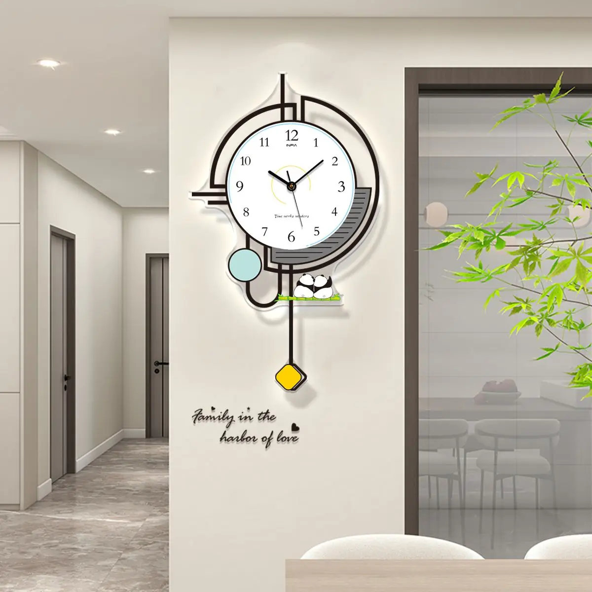 High-end Living Room Wall Clock Swing Restaurant Wall Watch Household Hanging Decorations Modern Simple Silent Punch-free Clock