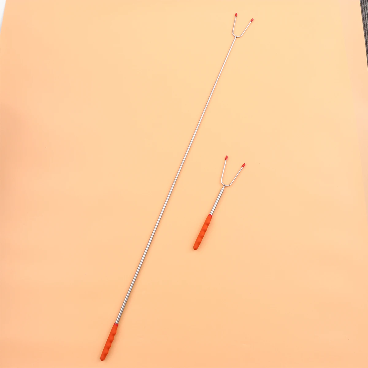 

3pcs Stainless Steel Barbecue Forks Telescoping Roasting Sticks 28 5cm 115cm Camping Cookware Hot Dog Sausage Grilling Tools