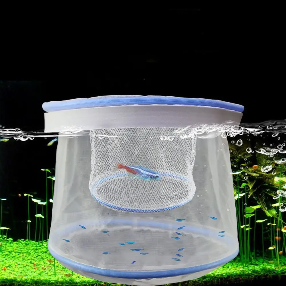 Equipo de cría, red de cría ventilada para Guppy, caja de aislamiento portátil de nailon para pecera, red de cría Permeable para acuario doméstico