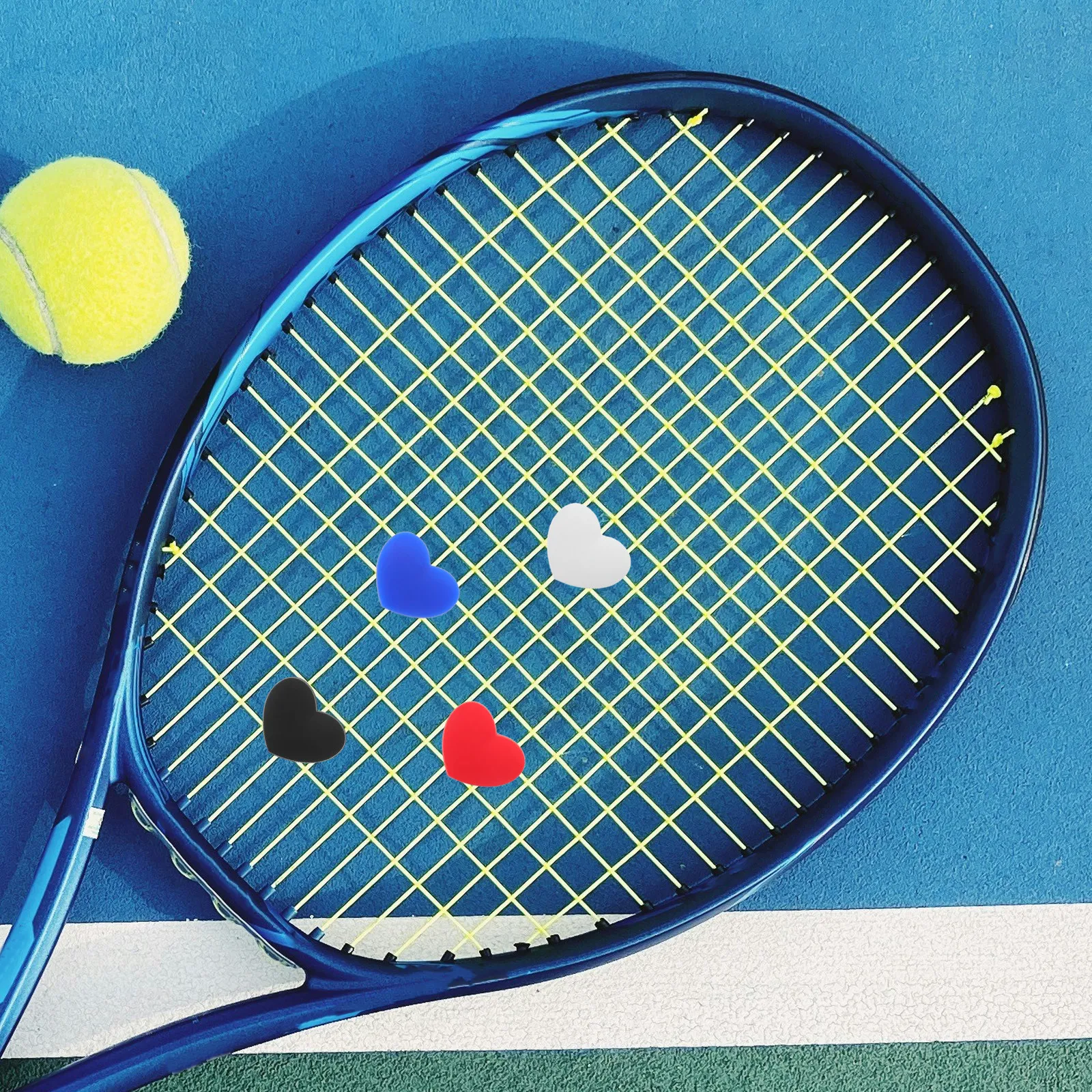 

8 Pcs Heart Shaped Tennis Damper Dampener Racquet Shock Absorber Racket Heart-shaped Design Vibration